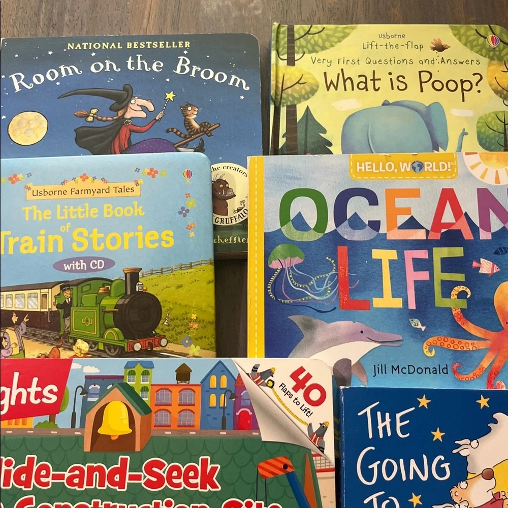 CHILDREN’S BOARD BOOKS SET OF 8 new boys books trains learning kids #11